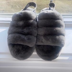UGG Fluff Yeah Slide Charcoal Women’s 8